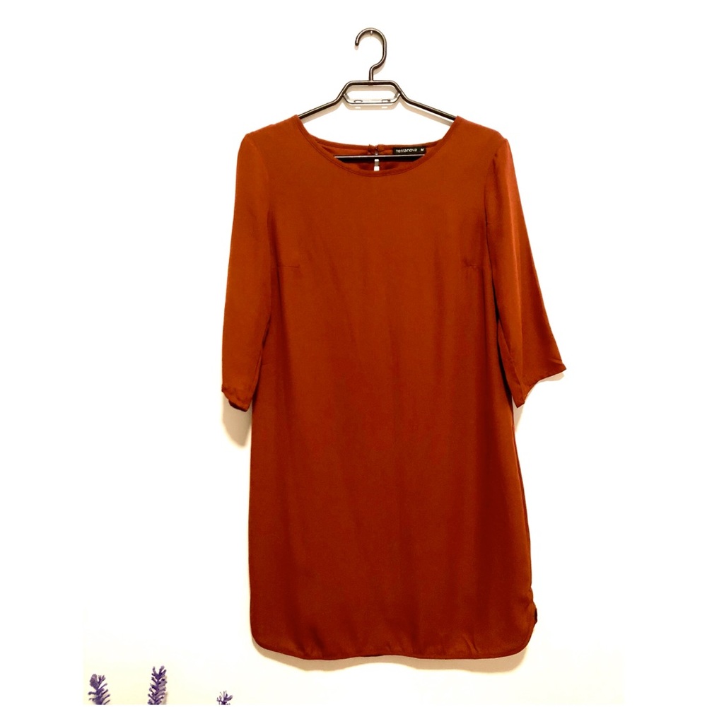 3/4 sleeve Mini Dress (Terracotta)